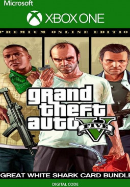 Joc Grand Theft Auto V Premium Online Edition & Great White Shark Card Bundle Key pentru XBOX