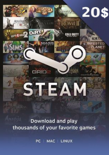 Steam Wallet Card 20 USD Global Activation Code