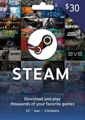 Steam Wallet Card 30 USD Global Activation Code